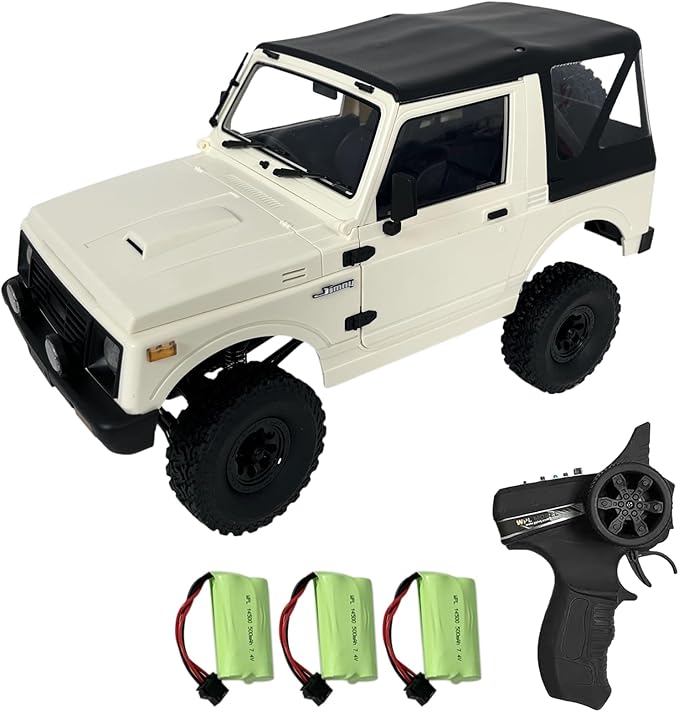 RC Rock Crawler WPL C74-1 RC Truck 1:10 Scale 2.4GHz Remote Control Truck 4WD All Terrain Off-Road RC Crawler with LED Lights and 3 Rechargeble Batteries for Adults