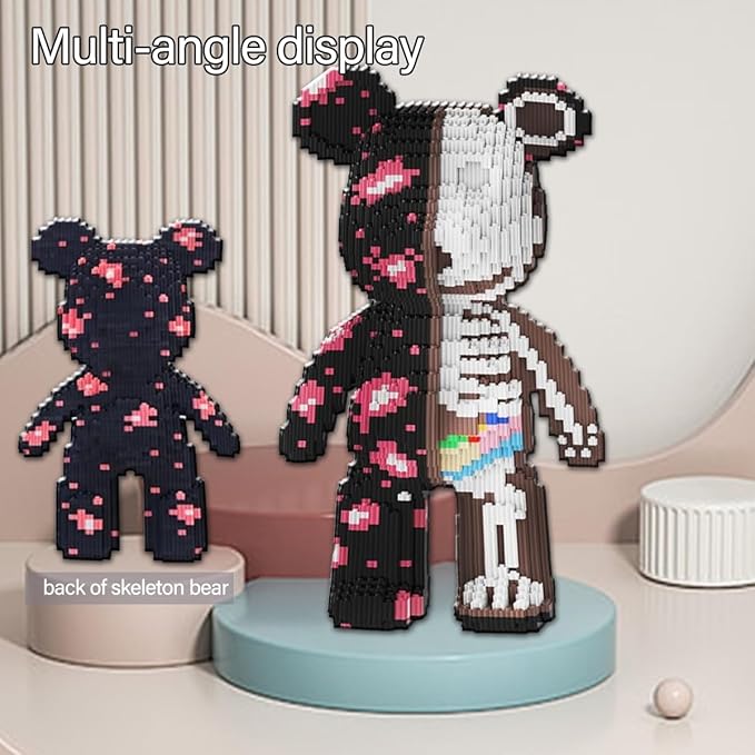 DAHONPA Animal Graffiti Skeleton Bear Micro Building Blocks Set（7220PCS） Gift for Adults and Kids