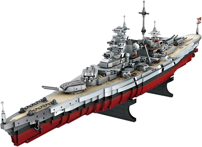 Gonli Bismarck Battleship Building Blocks Set - Germany WW2 Military Building Toys for Adults - Classic Cruiser Model Bricks - Gifts for Adults