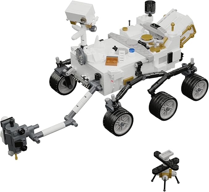Brick Loot NASA Mars Rover Perseverance Building Kit – 603-Piece Lego-Compatible Space Exploration Model with Ingenuity Helicopter Premium ABS STEM DIY Set for Kids &amp Adults Display Collectible