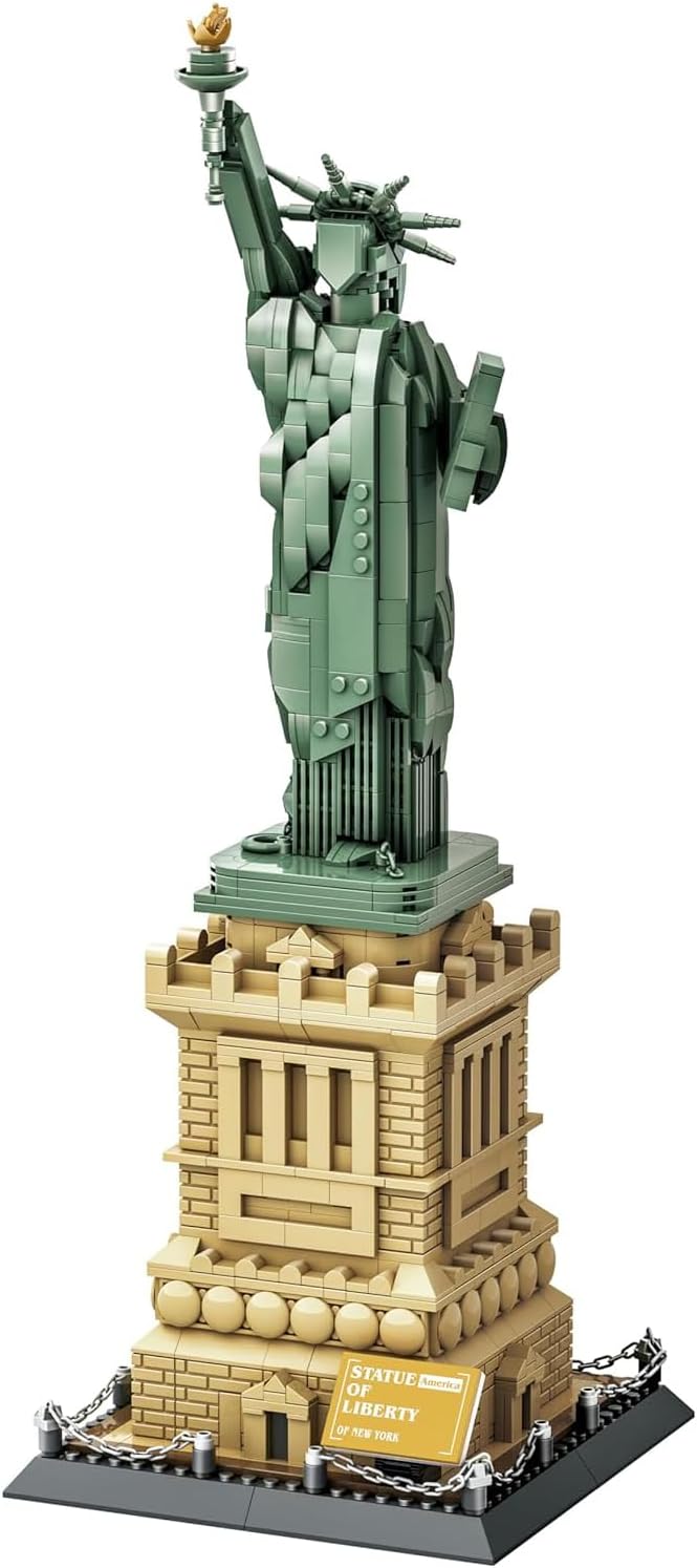 Statue of Liberty New York Building Set (1409 Pieces) Architecture Building Blocks Toys Home Décor Model Gifts for Kids and Adults