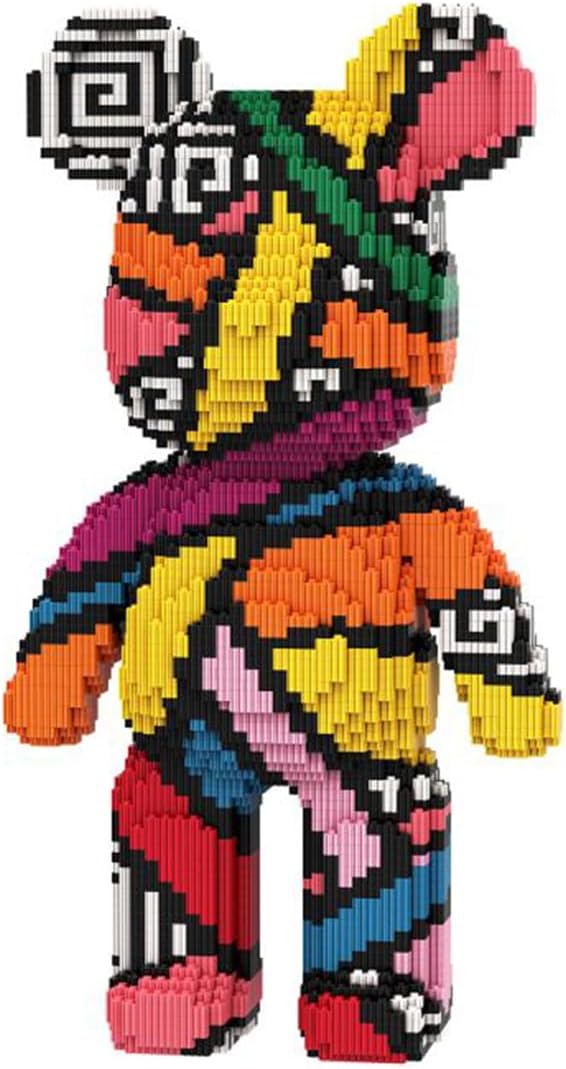 PIANTION Animal Colorful Bandage Bear Micro Building Blocks Set(6000PCS XQ016) 16.9in High SeriesGifts Suitable for Adults
