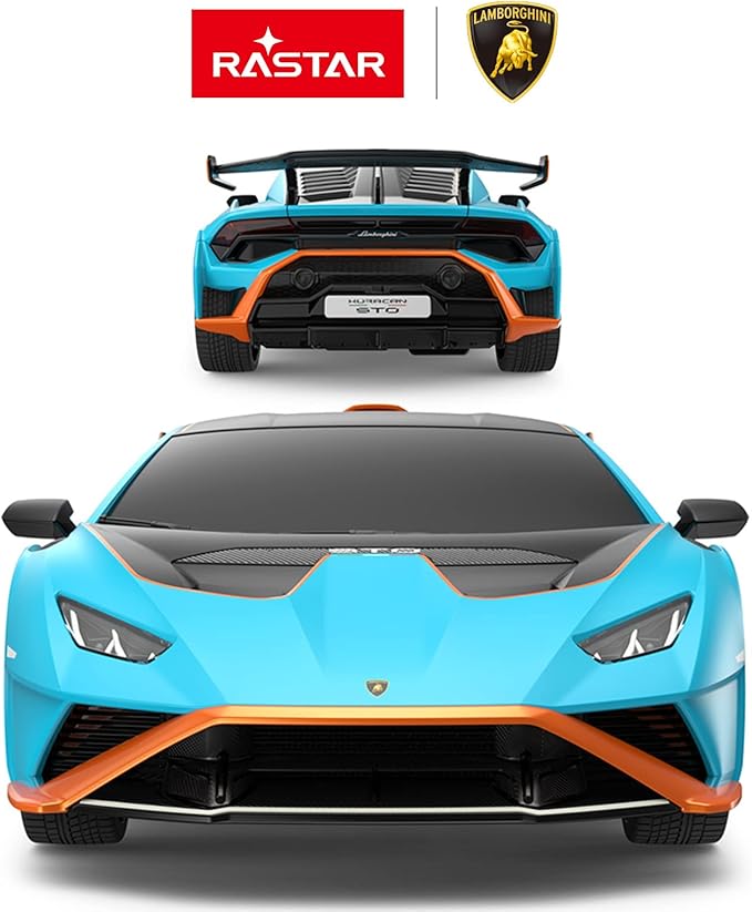 RASTAR by Lamborghini Huracan STO RC Car 1:24 Scale Remote Control Toy Car R/C Model Vehicle for Kids Black RC - Blue