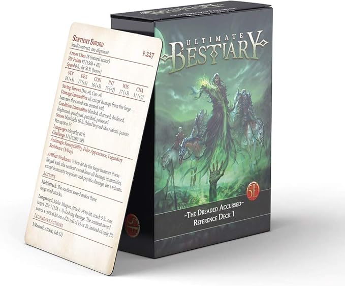 Dungeons and Dragons 5th Edition Deck of Cards – The Dreaded Accursed: Reference Deck 1 by Nord Games – 100 Cards - Games for Adults and Kids – DND Books – Gaming Accessories - Compatible with D&ampD
