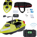 LYNICESHOP Fishing Bait Boat w/Dual 390 Motors generating 52W of Power 500m/1640ft RC Fishing Boat Bait Boats for Surf (Green with Light Bar)