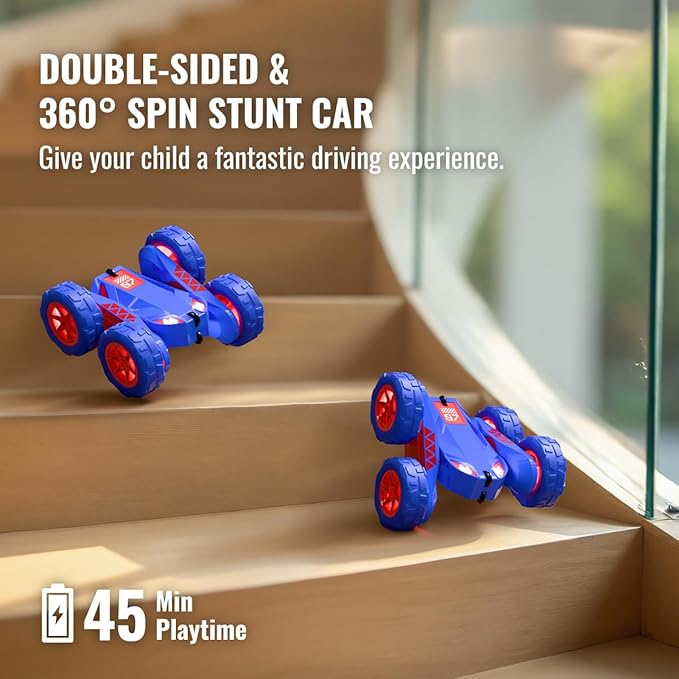 Remote Control Car Rechargeable RC Cars &amp Remote Double-Sided Driving 360° Flips Rotating 2.4Ghz 4WD All Terrain Stunt Race Car Toy Christmas Birthday Gift for Kids Boys 3-12