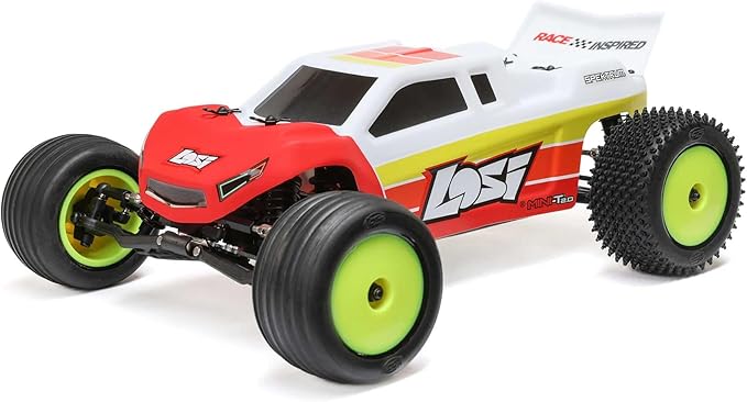 Losi 1/18 Mini-T 2.0 2S 2 Wheel Drive RTR Brushless Stadium Truck Battery &amp Charger Included Red LOS-1056T1