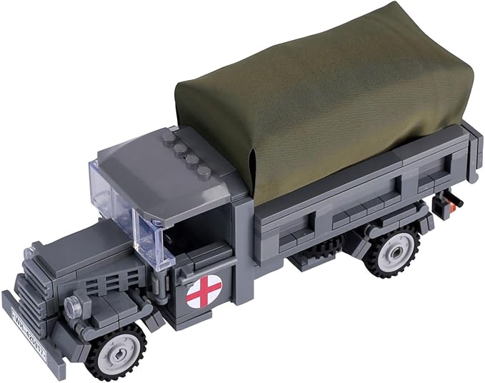World War II Building Blocks Toy Military German Blitz Truck Building Toy 260PCS Brick Toy for Kids Aged 6-14 Compatible with LEGO.