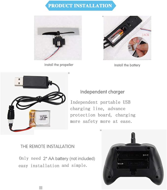 GoolRC FX601 RC Airplane 2.4Ghz 2 Channel Remote Control Plane Easy to Fly RC Aircraft for Beginners Teens and Adults