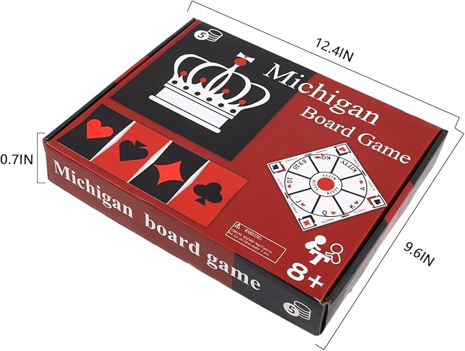 Michigan Rummy Board Game Set Tripoley Game Felt Mat Foldable Family Original Combination of Joker RummyHearts and Poker Includes 2 Decks of Cards and 200 Numbered Poker Chips