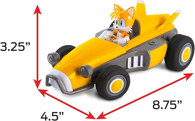 Sonic Racing RC: Tails The Fox - NKOK (603) 2.4GHz Remote Controlled Car with Turbo Boost Officially Licensed Sega Sonic The Hedgehog Battery Powered Ages 6+