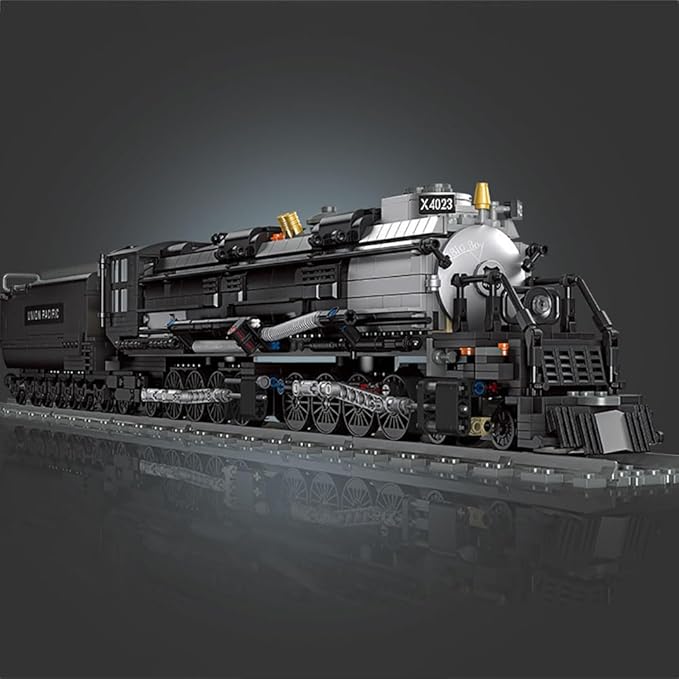 BIGBOY Steam Train Building Kit and Engineering Toy BIGBOY Locomotive with Track Display Set Collectible Steam Locomotive Display Kit Gift for Train Lovers(1608Pieces)