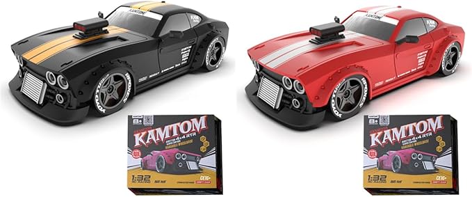 KM3299 Remote Control Car RC Drift Car 4WD RC Cars Vehicle with ESP Gyro LED Headlights Drift Wheel 1:32 High Speed Racing RC Vehicle Gifts - Black+Red