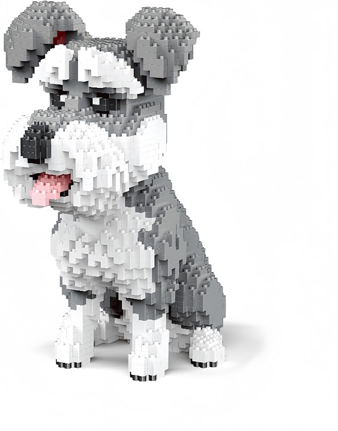 Adorable Schnauzer Dog Building Blocks Toy - Micro Mini Size Ideal for Pet Lovers and Great as Home Decor &amp Gift