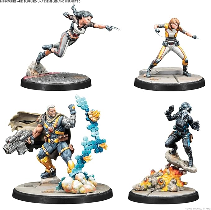 Asmodee Marvel: Crisis Protocol X-Force Affiliation Pack - Cable Domino X-23 &amp Honey Badger Tabletop Superhero Game Ages 14+ 2 Players 90 Minute Playtime