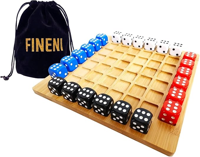 Dice Battle 2~4 Player Board Games 4 Player Durable Wooden Coffee Table Games for Adults Best Bar Dice Games Indoor Tabletop Game &amp 4 Players Wood Table Top Dice Game (Single(2~4)/Log)