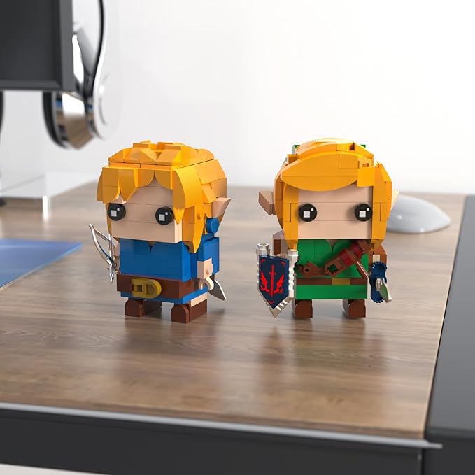 BOTW Link Figure Building Set Classic Characters 2-in-1 Birthday Party Decorations Supplies Gifts for 14+ Fans &ampAdults