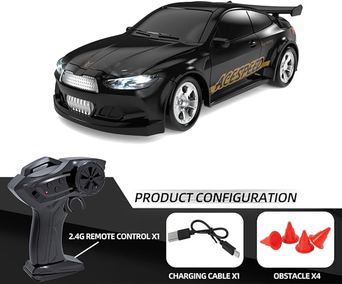 1/64 Scale Drift RC Car 2.4Ghz Desktop Mini Racing Drift Remote Contrl Car Model 4WD Mini RC Vehicle Hobby Gift for Adults