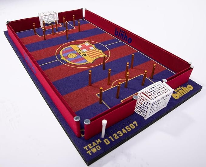 Binho Board Classic Board Game FC Barcelona Football Club Edition - 2-Player Fast-Paced Finger Flicker Pinball Family Board Game - Portable Tabletop Sports Game Set for Any Occasion