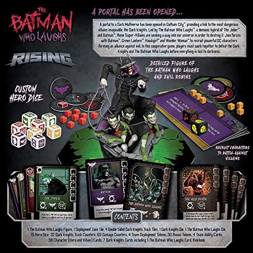 The Batman Who Laughs Rising | Cooperative Board Game | Featuring DC Comics Heroes and Villains - Wonder Woman Green Lantern Hawkgirl Batman Harley Quinn The Flash Cyborg | Licensed Batman Game