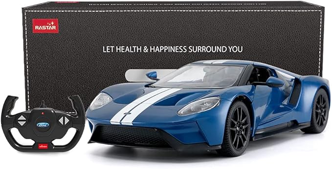 RASTAR RC Car | 1/14 Ford GT Remote Control RC Race Toy Car for Kids Open Doors by Manual Blue (2.4GHz)