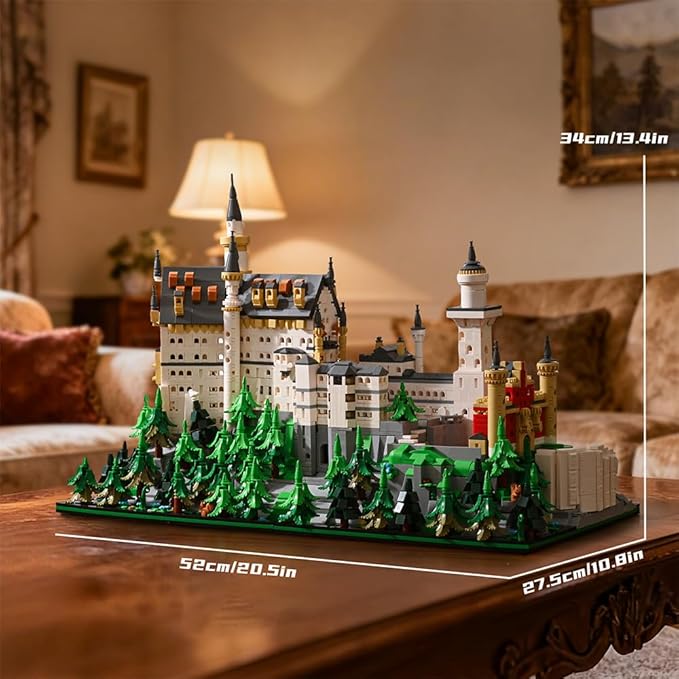 39072 Neuschwanstein Castle Building Block Set 5421 Pieces Castle Building Model Building Block Kit Adult Creative Enthusiast Model Gifts and Unique Collectibles