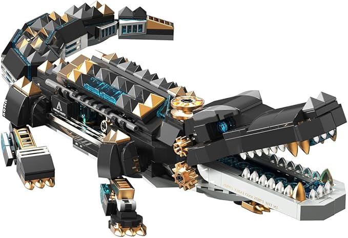 Animal Heavy Armored Jagged Alligator Building Block Toys (500+ PCS) Gifts for Adults and Children