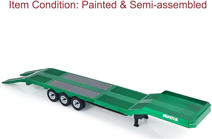 TOUCAN RC HOBBY HUINA 1/18 Plastic Flatbed Semi Trailer 1502 for Radio Controlled Tractor Truck 1501 Electric Support Legs Battery No Light