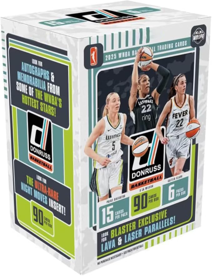 2025 Donruss Women's Basketball WNBA Blaster Box with 90 Total Trading Cards + 6 Toploaders and StreetCards Magnet! Look for Caitlin Clark!