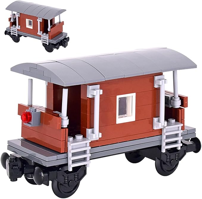 6IN1 City Freight Train Car Building Set DIY Toys for Teens and Adults Compatible with Lego 630 Building Accessory (Vintage Cart)