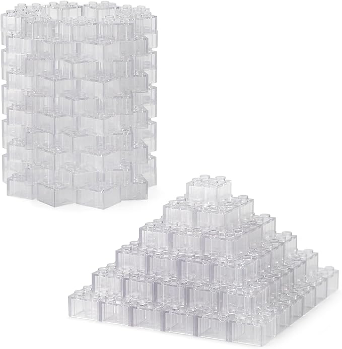Feleph 2x2 Bricks Clear 400 Pieces Parts Classic Building Creative Play Blocks Set Toy Compatible with 3003 Major Brands for Children