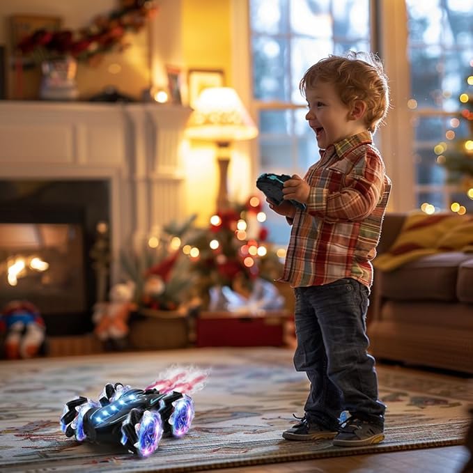 Upgraged Gesture Sensing RC Stunt Car with Lights &amp Music Hand Gesture Remote Control car Toy with 360° Spins Gesture RC Spray Car Birthday Toys Gifts for 6 7 8 9 10 Year Old Boys