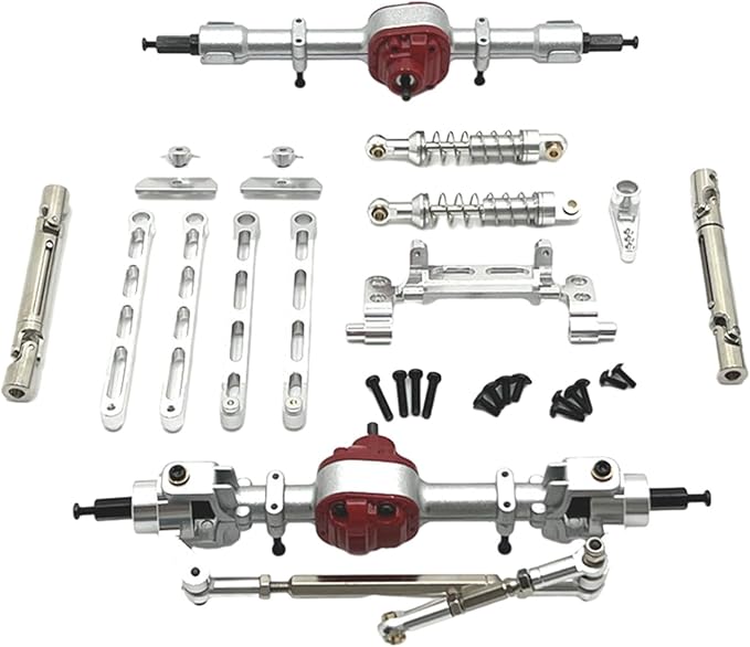 RC Car Upgrade Parts Front and Rear Assembly Kits Metal for MN82 LC79 MN78 1/12 Scale RC Hobby Car Argent
