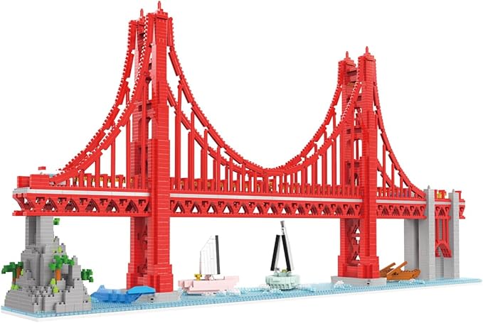 Golden Gate Bridge Micro Building Blocks Set （3800 Pieces）Landmark Architecture Gift for Adult and Kid