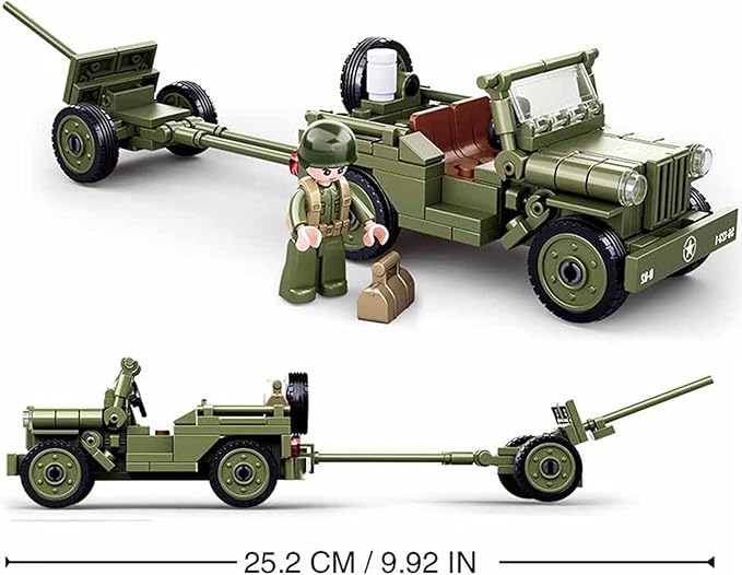 World War 2 Landing Craft Building Toys WW2 Military Vehicle Brick Set WWII Army Warship Boat Model Block with 4 Soldiers Figures (325 Pieces)