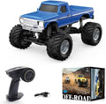 RC Crawler Truck 1/36 Scale 2.4G 4WD Full Proportional RC Off-Road Car Model with Realistic LED Lights Long Battery Life Hobby Car Gift for Adults (RTR Version/Blue)