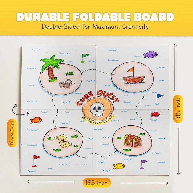 Blank Board Game Kit for Kids &amp Families – Make Your Own Game with 180+ Pieces: Double-Sided Blank Game Board Blank Cards Dice Wooden Tokens Spinner | DIY Board Game Kit for Learning &amp Pla