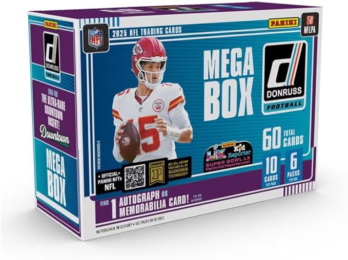 2025 Donruss Football Trading Card Mega Box
