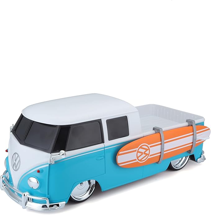 Maisto Tech R/C 1:16 Scale 2.4 GHz VW Type 2 Pick-up w/Surfboard Blue with White