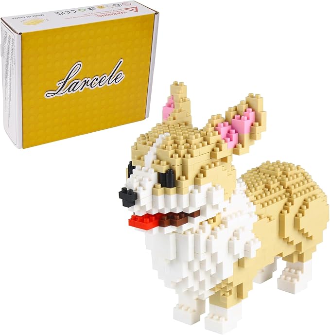 Larcele Micro Dog Building Blocks Pet Mini Building Toy Bricks950 Pieces KLJM-02 (Welsh Corgi)