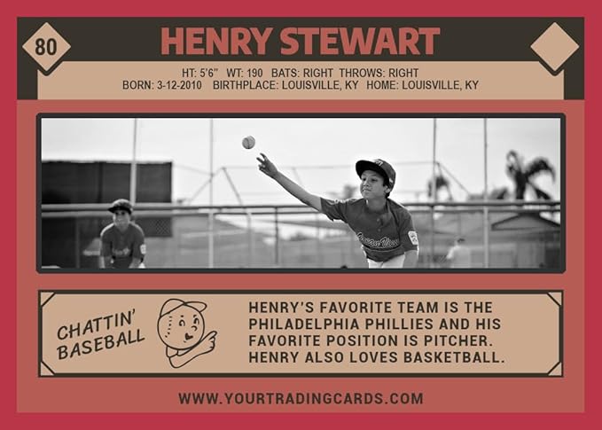 Personalized Baseball Cards 50 Count 1982 Retro Design for Youth &amp Travel Baseball or Softball. Customized with Player Photo Name and More.