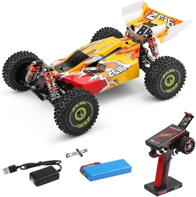 GoolRC WLtoys 144010 Brushless RC Cars for Adults 1:14 Scale Remote Control Car High Speed Racing RC Buggy 2.4GHz RC Drift Car with Metal Chassis