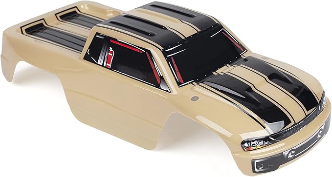 SummitLink Custom Body Compatible for 1/10 Scale RC Car or Truck (Truck not Included) (Sand Color Racing Stripes)
