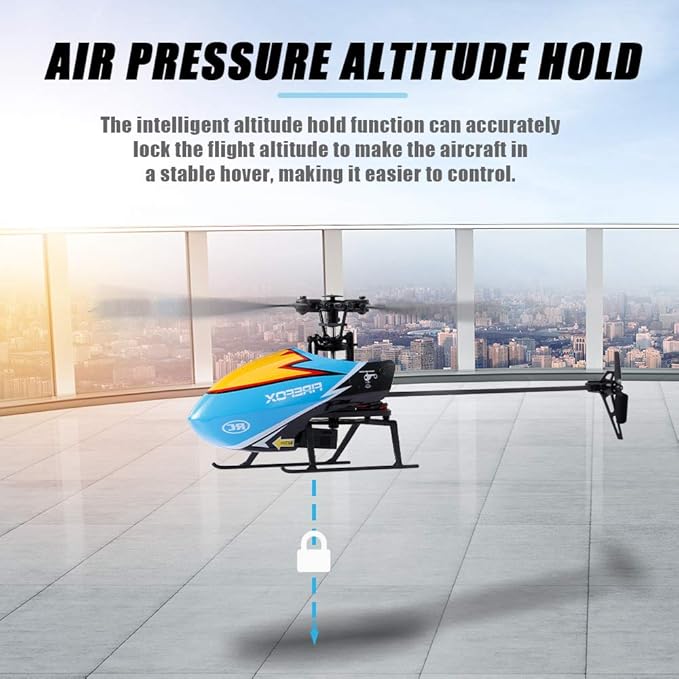 GoolRC C129 RC Helicopter for Adults 4 Channel 2.4Ghz Remote Control Helicopter with 6-Axis Gyro Aileronless RC Aircraft with Altitude Hold and 3 Batteries (Blue)