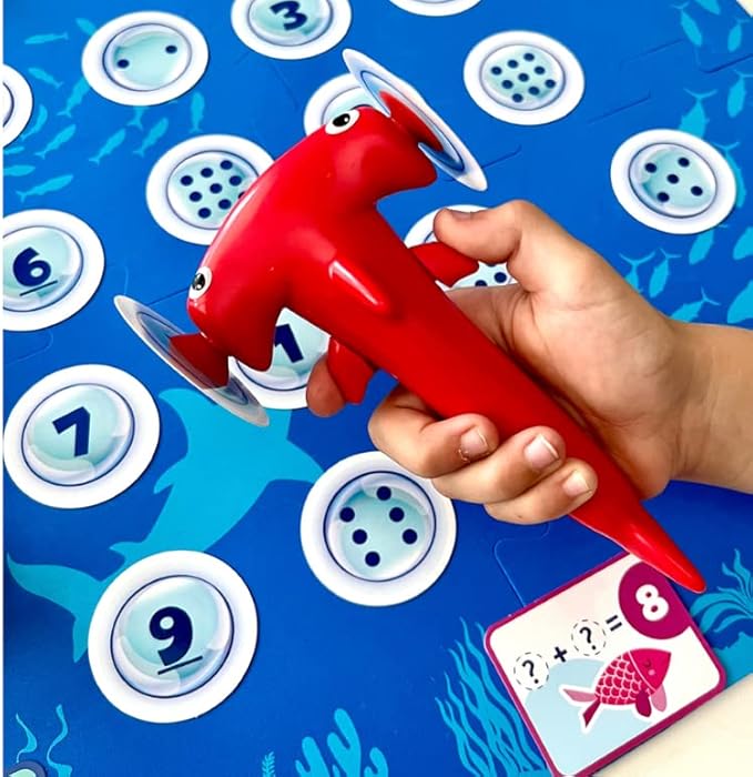 hand2mind Hammerhead Number Hunt! Math Game Addition and Subtraction Games Educational Board Games Fun Games for Family Game Night Kindergarten Learning Games for Kids Ages 5-7 Kids Learning Toys