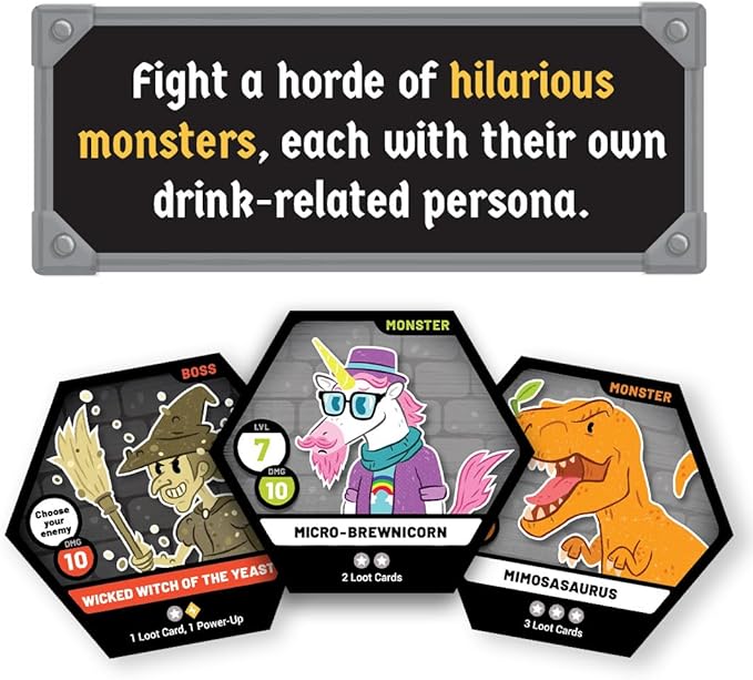 Rollacrit Heroes of Barcadia Board Game – Battle Monsters and Gain Loot with the Liquid Life System