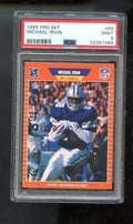 1989 Pro Set #89 Michael Irvin ROOKIE RC PSA 9 Graded Football Card NFL ProSet Dallas Cowboys MINT