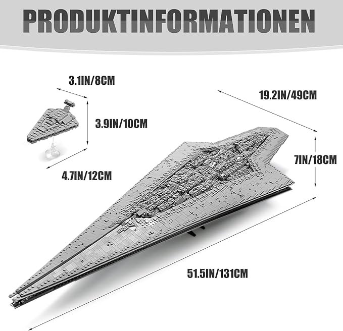 13134 Super Star Destroyer Model Ship A New Hope Executor Star Dreadnought Building Toy 7788+Pcs Large Collectible Model Build and Play Awesome Building Kit for Boys and Adult