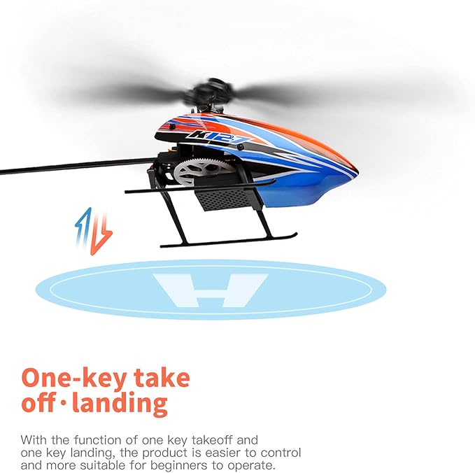 GoolRC RC Helicopter WLtoys XK K127 Remote Control Helicopter 4 Channel RC Aircraft with 6-Axis Gyro Altitude Hold One Key Take Off/Landing Easy to Fly for Beginners Include 3 Batteries
