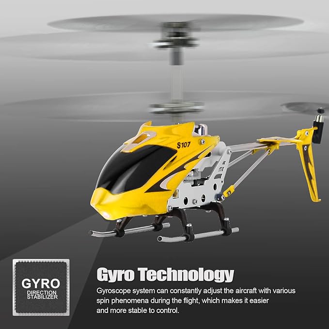 Cheerwing S107/S107G Phantom 3CH 3.5 Channel Mini RC Helicopter with Gyro Yellow